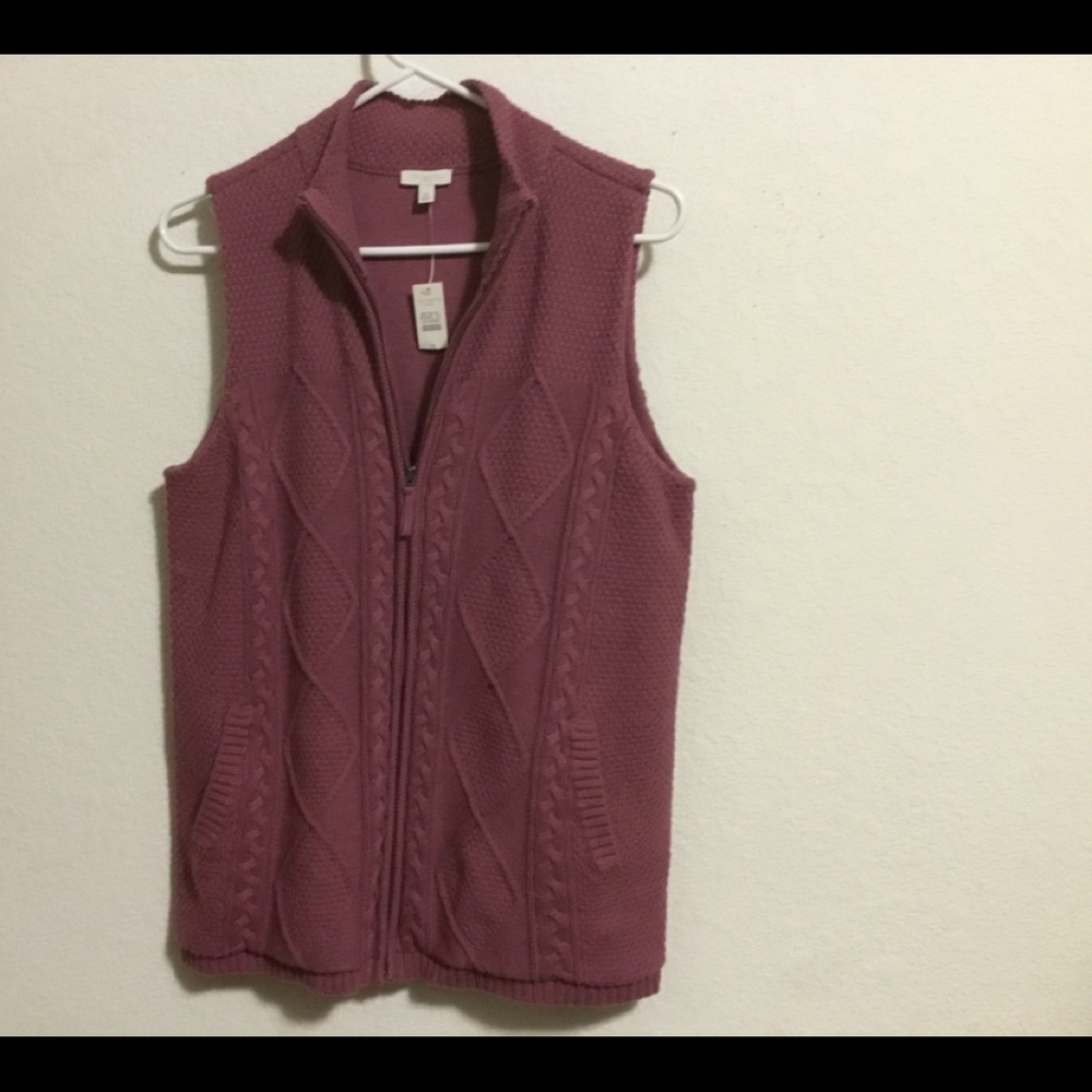 Talbots Women’s zip up sweater vest size medium